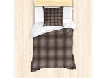 Abakuhaus Set Copripiumino Astratto Per Letti Singoli, Motivo A Triangoli Vorticosi, Antiacaro, Adatto A Chi Soffre Di Allergie, Con Federa, 135 Cm X 200 Cm - 80 X 80 Cm, Malva Malva Tortora