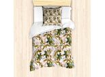 Set Copripiumino Abakuhaus Per Letti Singoli, Autumn Leaves Wild Flowers, Antiacaro, Adatto A Chi Soffre Di Allergie, Con Federa, 135 Cm X 200 Cm - 80 X 80 Cm, Pale Mauve Multicolor