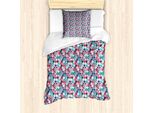 Abakuhaus Set Copripiumino Geometrico Astratto Per Letti Singoli, Motivo Etnico A Quadrifoglio, Antiacaro E Anallergico, Con Federa, 135 Cm X 200 Cm - 80 X 80 Cm, Multicolore
