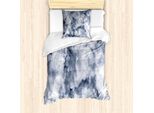 Abakuhaus Set Copripiumino In Marmo Per Letti Singoli, Wolkig, Antiacaro, Adatto A Chi Soffre Di Allergie, Con Federa, 135 Cm X 200 Cm - 80 X 80 Cm, Blu Cadetto Polvere