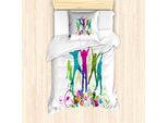 Set Copripiumino Abakuhaus Per Letti Singoli, Teen Tanz Blumen Vivid, Antiacaro, Adatto A Chi Soffre Di Allergie, Con Federa, 135 Cm X 200 Cm - 80 X 80 Cm, Multicolore