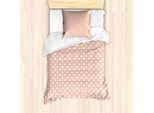 Abakuhaus Set Copripiumino Astratto Per Letti Singoli, Tonalità Pastello Di Base Shapes, Antiacaro, Adatto A Chi Soffre Di Allergie, Con Federa, 135 Cm X 200 Cm - 80 X 80 Cm, Pesca E Bianco