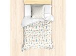 Abakuhaus Set Copripiumino Per Letto Singolo, Motivo Botanico Sparpagliato, Antiacaro, Adatto A Chi Soffre Di Allergie, Con Federa, 135 Cm X 200 Cm - 80 X 80 Cm, Multicolore