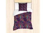 Abakuhaus Set Copripiumino Psichedelico Per Letti Singoli, Exotic Seaweed, Antiacaro, Adatto A Chi Soffre Di Allergie, Con Federa, 135 Cm X 200 Cm - 80 X 80 Cm, Multicolore