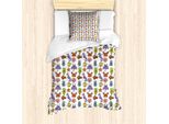 Abakuhaus Set Copripiumino Subacqueo Per Letti Singoli, Pesci Colorati Per Bambini, Antiacaro, Adatto A Chi Soffre Di Allergie, Con Federa, 135 Cm X 200 Cm - 80 X 80 Cm, Bianco Multicolore