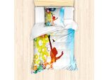 Abakuhaus Set Copripiumino Per Letti Singoli, Donne Astratte, Antiacaro, Adatto A Chi Soffre Di Allergie, Con Federa, 135 Cm X 200 Cm - 80 X 80 Cm, Multicolore