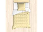 Abakuhaus Set Copripiumino Giallo E Bianco Per Letti Singoli, Motivi Floreali Elaborati, Antiacaro, Adatto A Chi Soffre Di Allergie, Con Federa, 135 Cm X 200 Cm - 80 X 80 Cm, Giallo Pallido Bianco