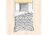 Abakuhaus Set Copripiumino Geometrico Per Letti Singoli, Minimal Memphis Shapes, Antiacaro, Adatto A Chi Soffre Di Allergie, Con Federa, 135 Cm X 200 Cm - 80 X 80 Cm, Bianco E Nero