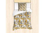 Abakuhaus Set Copripiumino Per Letti Singoli, Hibiscus Exotic Beach, Antiacaro, Adatto A Chi Soffre Di Allergie, Con Federa, 135 Cm X 200 Cm - 80 X 80 Cm, Marigold Grigio Antracite