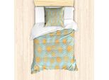 Set Copripiumino Retrò Abakuhaus Per Letti Singoli, Pois Astratti, Antiacaro, Adatto A Chi Soffre Di Allergie, Con Federa, 135 Cm X 200 Cm - 80 X 80 Cm, Verde Chiaro E Senape
