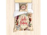 Abakuhaus Set Copripiumino Per Letto Singolo, Ghirlanda Autunnale Colorata, Antiacaro E Anallergico Con Federa, 135 Cm X 200 Cm - 80 X 80 Cm, Pesca Chiaro Multicolore