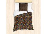 Abakuhaus Set Copripiumino Colorato Per Letti Singoli, Petali Di Fiori Astratti, Antiacaro, Adatto A Chi Soffre Di Allergie, Con Federa, 135 Cm X 200 Cm - 80 X 80 Cm, Multicolore