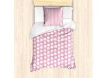 Abakuhaus Set Copripiumino Rosa A Pois Per Letti Singoli, Silhouette Di Mele, Antiacaro, Adatto A Chi Soffre Di Allergie, Con Federa, 135 Cm X 200 Cm - 80 X 80 Cm, Rosa Pastello Rosa Pallido