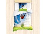 Abakuhaus Set Copripiumino Per Letti Singoli, Golf Club And Ball, Antiacaro, Adatto A Chi Soffre Di Allergie, Con Federa, 135 Cm X 200 Cm - 80 X 80 Cm, Verde Blu