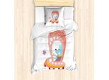 Abakuhaus Set Copripiumino Per Letto Singolo, Con Motivo Cartoon Cucciolo D'auto, Antiacaro, Adatto A Chi Soffre Di Allergie, Con Federa, 135 Cm X 200 Cm - 80 X 80 Cm, Multicolore