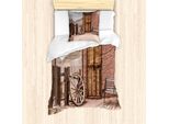 Abakuhaus Set Copripiumino Per Letto Singolo, Stile Rustico, Antiacaro, Adatto A Chi Soffre Di Allergie, Con Federa, 135 Cm X 200 Cm - 80 X 80 Cm, Marrone Chiaro