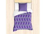Abakuhaus Set Copripiumino Per Letto Singolo, Alimentazione Vegana Sana, Antiacaro, Adatto A Chi Soffre Di Allergie, Con Federa, 135 Cm X 200 Cm - 80 X 80 Cm, Viola
