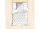 Abakuhaus Set Copripiumino Geometrico Per Letti Singoli, Stelle Monocromatiche, Antiacaro, Adatto A Chi Soffre Di Allergie, Con Federa, 135 Cm X 200 Cm - 80 X 80 Cm, Marrone Scuro E Bianco