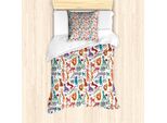 Set Copripiumino Abakuhaus Per Letti Singoli, Composizione Colorata, Antiacaro, Adatto A Chi Soffre Di Allergie, Con Federa, 135 Cm X 200 Cm - 80 X 80 Cm, Multicolore