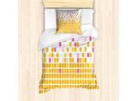 Abakuhaus Set Copripiumino Arancione E Rosa Per Letti Singoli, Semplice Mosaico, Antiacaro, Adatto A Chi Soffre Di Allergie, Con Federa, 135 Cm X 200 Cm - 80 X 80 Cm, Multicolore