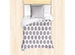 Abakuhaus Set Copripiumino Per Letti Singoli, Fiori, Motivi Decorativi, Antiacaro, Adatto A Chi Soffre Di Allergie, Con Federa, 135 Cm X 200 Cm - 80 X 80 Cm, Bianco E Viola Scuro