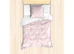 Abakuhaus Set Copripiumino Pastello Per Letti Singoli, Petali Rosa Pallido, Antiacaro, Adatto A Chi Soffre Di Allergie, Con Federa, 135 Cm X 200 Cm - 80 X 80 Cm, Rosa Pallido Bianco
