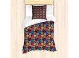 Set Copripiumino Abakuhaus Per Letti Singoli, Design Colorato A Petali Di Fiori, Antiacaro, Adatto A Chi Soffre Di Allergie, Con Federa, 135 Cm X 200 Cm - 80 X 80 Cm, Multicolore