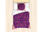 Abakuhaus Set Copripiumino Viola Mandala Per Letti Singoli, Stile Orientale Astratto, Antiacaro, Adatto A Chi Soffre Di Allergie, Con Federa, 135 Cm X 200 Cm - 80 X 80 Cm, Multicolore