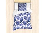 Abakuhaus Set Copripiumino Tradizionale Per Letti Singoli, Chinese Lotus, Antiacaro, Adatto A Chi Soffre Di Allergie, Con Federa, 135 Cm X 200 Cm - 80 X 80 Cm, Viola Viola Bianco