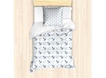 Set Copripiumino Abakuhaus Anker, Semplice Iconico Classico Motivo Marittimo Oceano Acqua Tema Vela Hobby, 135 X 200 Cm + 80 X 80 Cm, Azzurro