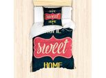Abakuhaus Set Copripiumino Per Letto Singolo, Scritte Grunge, Antiacaro, Adatto A Chi Soffre Di Allergie, Con Federa, 135 Cm X 200 Cm - 80 X 80 Cm, Multicolore
