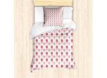 Set Copripiumino Abakuhaus Per Letti Singoli, Dettagliati Motivi A Forma Di Lecca-Lecca, Antiacaro E Anallergico, Con Federa, 135 Cm X 200 Cm - 80 X 80 Cm, Bianco E Multicolore