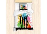 Set Copripiumino Abakuhaus Per Letti Singoli, Colori Vivaci, Antiacaro, Adatto A Chi Soffre Di Allergie, Con Federa, 135 Cm X 200 Cm - 80 X 80 Cm, Multicolore