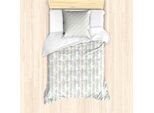 Abakuhaus Set Copripiumino Per Letto Singolo, Strisce Pastello E Stelle, Antiacaro, Adatto A Chi Soffre Di Allergie, Con Federa, 135 Cm X 200 Cm - 80 X 80 Cm, Multicolore