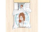 Abakuhaus Segno Zodiacale Acquario Set Copripiumino Per Letti Singoli, Ragazza Con Secchio, Antiacaro, Adatto A Chi Soffre Di Allergie, Con Federa, 135 Cm X 200 Cm - 80 X 80 Cm, Cannella Azzurro Pallido
