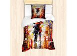 Abakuhaus Set Copripiumino Artistico Per Letti Singoli, Coppia Romantica Dipinta, Antiacaro, Adatto A Chi Soffre Di Allergie, Con Federa, 135 Cm X 200 Cm - 80 X 80 Cm, Multicolore