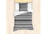 Abakuhaus Set Copripiumino Etnico Per Letti Singoli, Motivi, Antiacaro, Adatto A Chi Soffre Di Allergie, Con Federa, 135 Cm X 200 Cm - 80 X 80 Cm, Bianco E Nero