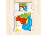 Abakuhaus Set Copripiumino Per Letto Singolo Con Motivo Zodiacale Acquario, Astrologia Lady, Antiacaro E Anallergico, Con Federa, 135 Cm X 200 Cm - 80 X 80 Cm, Multicolore