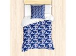 Abakuhaus Set Copripiumino Per Letto Singolo, Stile Cartone Animato Digitale Con Nuvole, Antiacaro E Anallergico Con Federa, 135 Cm X 200 Cm - 80 X 80 Cm, Indaco E Viola Pastello