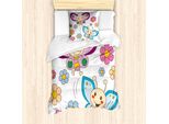 Set Copripiumino Abakuhaus Per Lettini Singoli, Coppia Di Farfalle, Antiacaro, Adatto A Chi Soffre Di Allergie, Con Federa, 135 Cm X 200 Cm - 80 X 80 Cm, Multicolore