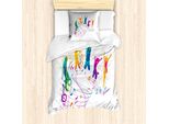 Abakuhaus Set Copripiumino Per Letti Singoli, Danza Persone Musica, Antiacaro Adatto A Chi Soffre Di Allergie Con Federa, 135 Cm X 200 Cm - 80 X 80 Cm, Multicolore