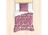 Abakuhaus Set Copripiumino Per Letti Singoli, Motivo Fogliame Monocromatico, Antiacaro, Adatto A Chi Soffre Di Allergie, Con Federa, 135 Cm X 200 Cm - 80 X 80 Cm, Marrone Beige