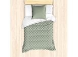 Abakuhaus Set Copripiumino Geometrico Per Letti Singoli, Strisce Romboidali Vintage, Antiacaro E Anallergico Con Federa, 135 Cm X 200 Cm - 80 X 80 Cm, Verde Salvia Chiaro