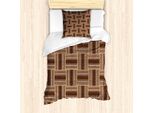 Abakuhaus Set Copripiumino Tradizionale Per Letti Singoli, Geometrico, Antiacaro, Adatto A Chi Soffre Di Allergie, Con Federa, 135 Cm X 200 Cm - 80 X 80 Cm, Marrone Caramello