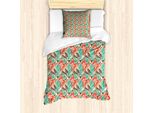 Abakuhaus Set Copripiumino Primaverile Per Letti Singoli, Animali Stagionali Dai Colori Pastello, Antiacaro E Anallergico Con Federa, 135 Cm X 200 Cm - 80 X 80 Cm, Multicolore