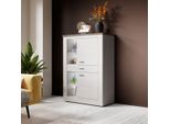 Cassettiera Alta Armadio 99Cm Sibiu Larice / Rovere Sonoma Tartufo 2 Ante 76548666
