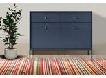 Cassettiera Credenza 103,5 Cm Blu Navy 2 Ante Con Cassetti 77133743