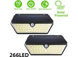(2 Pezzi) Luci Solari Da Esterno, Luci Solari Con Sensore Di Movimento 2500Lumen IP65 Impermeabile Applique Luce Di Inondazione Led Lampada Da Giardino Luci Esterne In Acciaio
