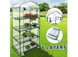 Mini Serra Impermeabile, Serra Portatile In Pvc Pieghevole A 4 Ripiani Con Cerniera Avvolgibile, 69 Cm Di Lunghezza X 49 Cm Di Larghezza X 155 Cm Di Altezza
