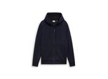 Tom Tailor Herren Basic Hoodie Sweatjacke, Blau, Uni, Gr. M